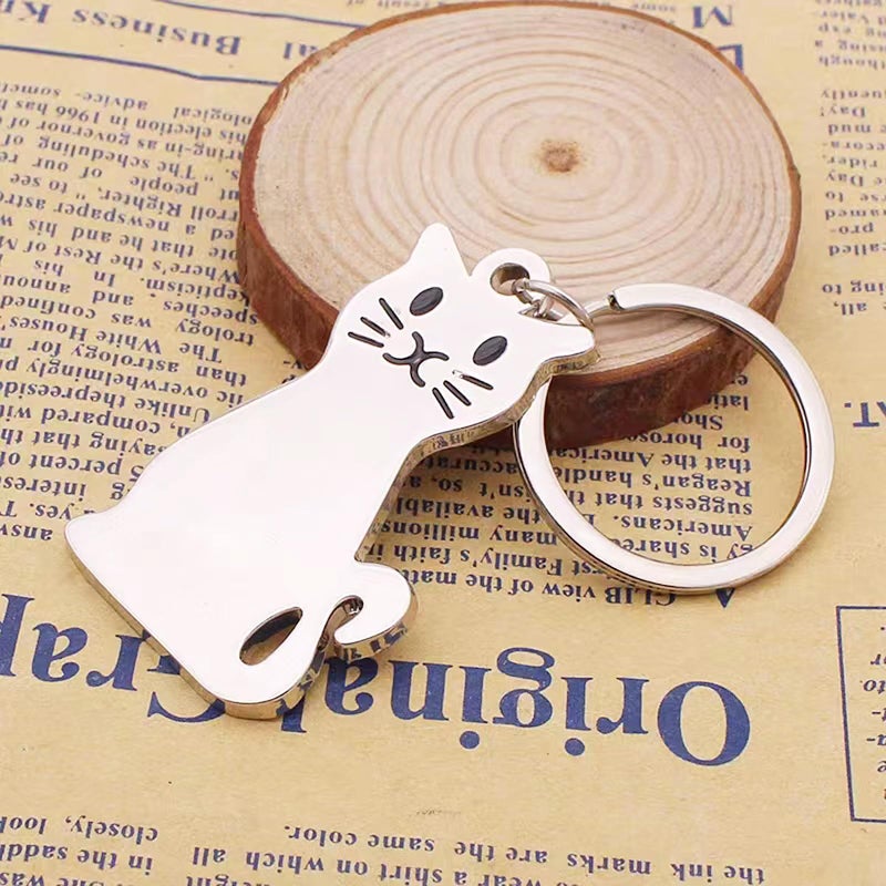 MUAMAX Cat Keychains for Women Cute Cats Key Chain Charm Silver Keychain Kitty Keychain with Cat Key ring for Car Keys Purse Decor Metal Keyring with Charm Cute Cats Themed Gift - Image 4